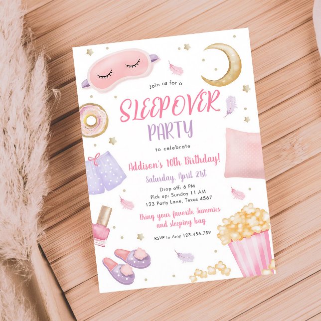 Rosa Spa-Schlafparty-Geburtstag Einladung (Von Creator hochgeladen)