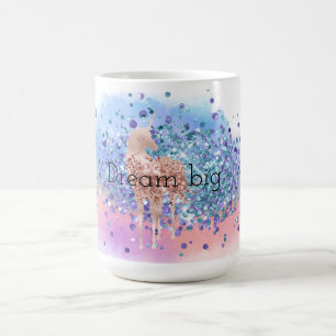Rosa Sparkasse Lila Aqua Glitzer Confetta  Kaffeetasse
