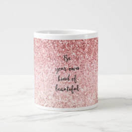 Rosa Sparkle Girly Glitzy Glam Glitzer Schöne Jumbo-Tasse