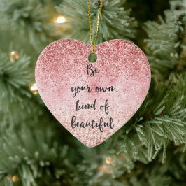 Rosa Sparkle Girly Glitzy Glam Glitzer Schöne Keramik Ornament