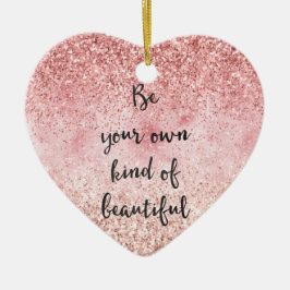 Rosa Sparkle Girly Glitzy Glam Glitzer Schöne Keramik Ornament