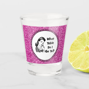 Rosa Sparkle Glitzer Welcher Tisch geht mir? Bunco Schnapsglas