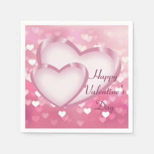 Rosa Sparkle Herz Valentinstag Neapel Serviette
