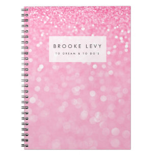 Rosa Sparkle Personalisiert Journal Notebook Notizblock