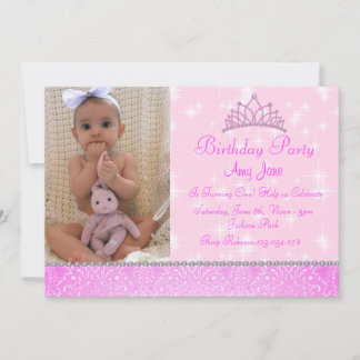 Rosa Sparkle Prinzessin Geburtstagsfeier Einladung
