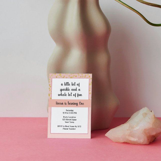 Rosa Sparkle zum Geburtstag Einladung (Von Creator hochgeladen)