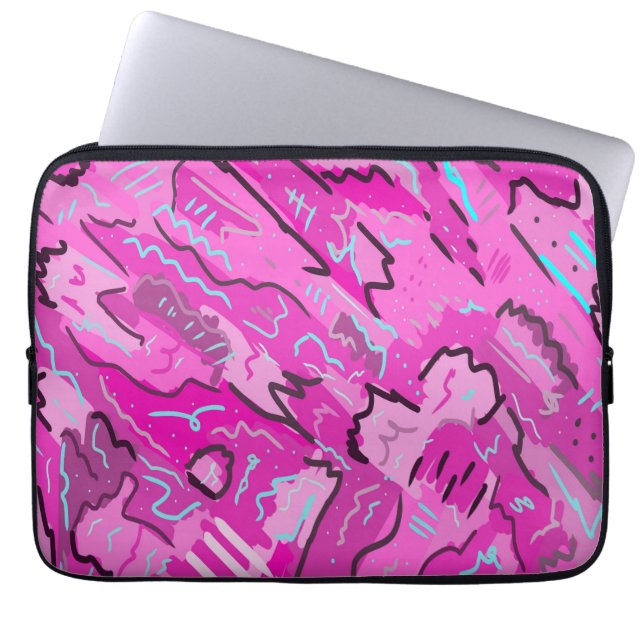 Rosa! Spaß mit Abstrakter Kunst Laptopschutzhülle (Vorderseite)
