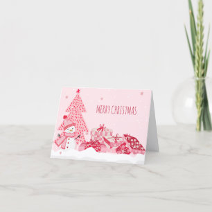 Rosa spielerischer Winter Weihnachten