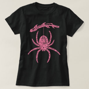 Rosa Spinne aus dem T - Shirt der Zweigstelle