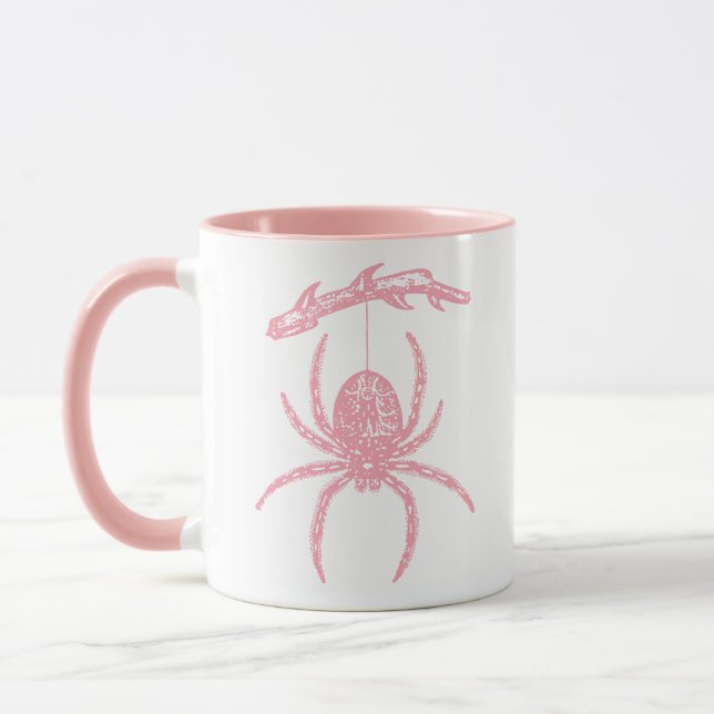 Rosa Spinne aus dem Zweig Tasse (Links)
