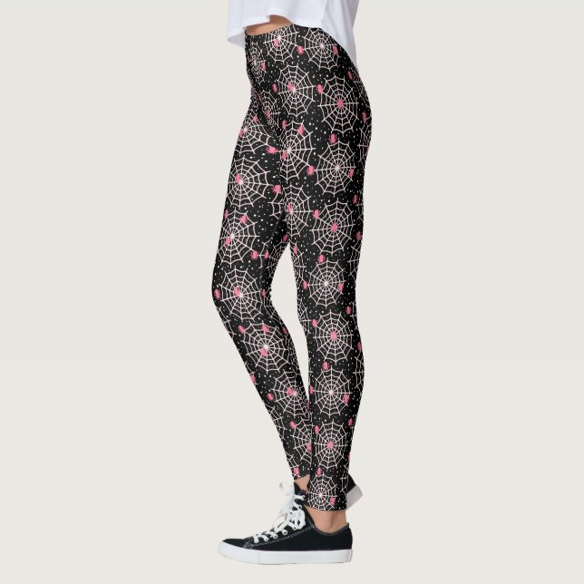Rosa Spinnen und Spinnenwebs Leggings (Links)