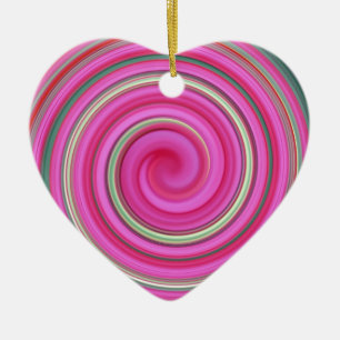Rosa Spiralbild Keramikornament
