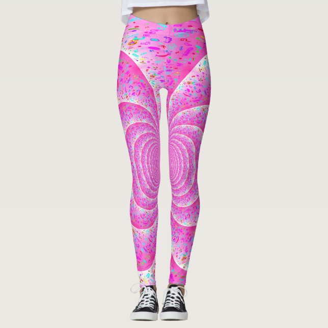 Rosa Spirale Leggings (Vorderseite)