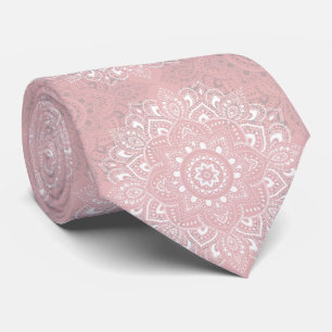 Rosa spirituelles indisches Mandala-Muster Krawatte