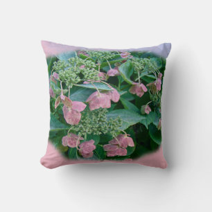 Rosa Spitzen-Cap Hydrangea Blüten - Kissen