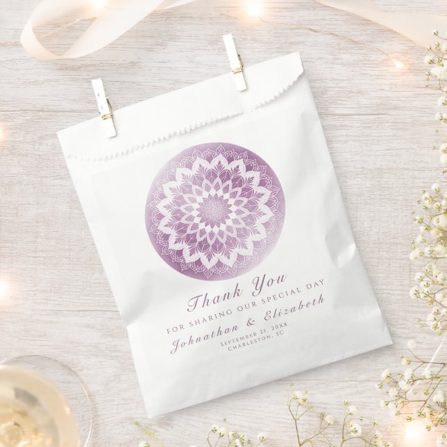 Rosa Spitzen-Mandala-Hochzeit Geschenktütchen (Ausgeschnitten)