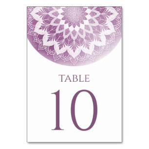 Rosa Spitzen-Mandala-Hochzeit Tischnummer