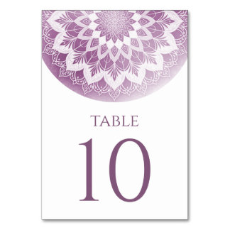 Rosa Spitzen-Mandala-Hochzeit Tischnummer