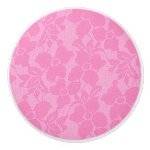 Rosa Spitzen-Spitzen-Blumenwäsche-Schubladenschran Keramikknauf