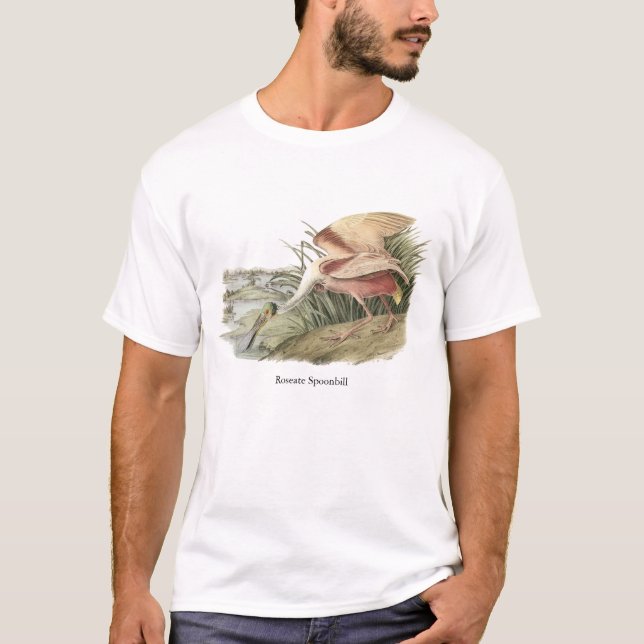 Rosa Spoonbill, John Audubon T-Shirt (Vorderseite)