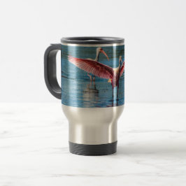 Rosa Spoonbill-rostfreier Stahl 15 Reisebecher