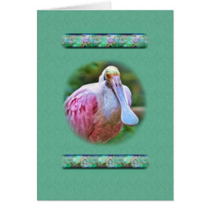 Rosa Spoonbill-Vogel-Karte