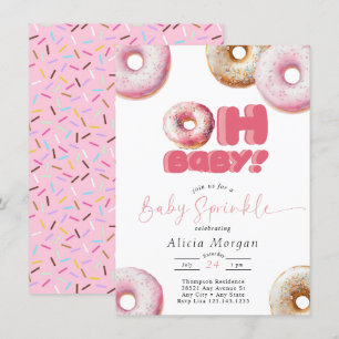 Rosa Sprinkle   Donut   Baby Sprinkle Einladungen