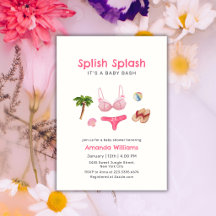 Rosa Spritzerspritzer Strandbumgirl Baby Shower