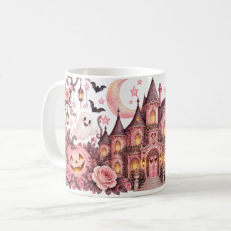 Rosa Spukhaus Geister & Rosen Halloween-Tasse Kaffeetasse