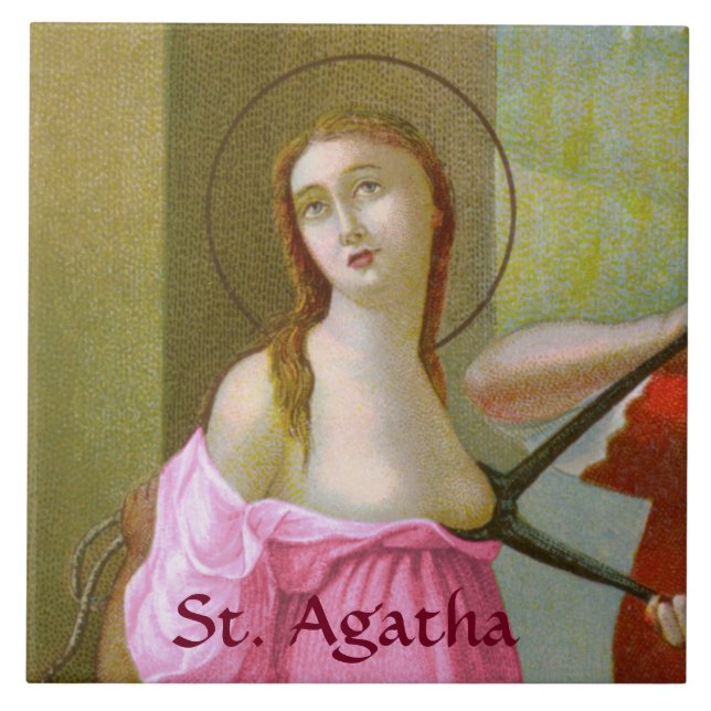 Rosa St. Agatha (M 003) Keramik Tile 1 Fliese (Vorderseite)