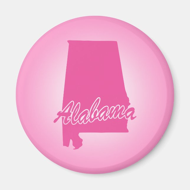 Rosa Staat Alabama Magnet (Vorne)