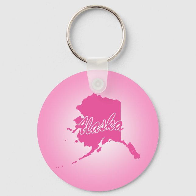 Rosa Staat Alaska Schlüsselanhänger (Vorderseite)