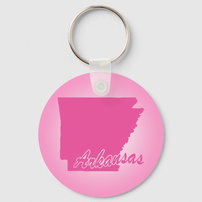 Rosa Staat Arkansas Schlüsselanhänger (Vorderseite)