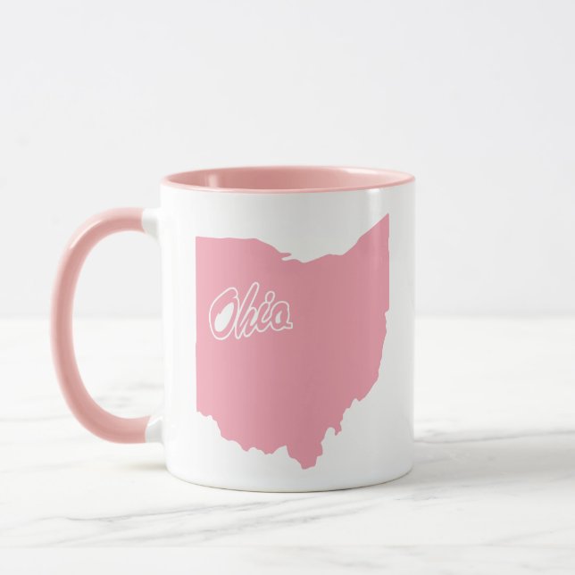 Rosa Staat der Ohio-Form-Tasse Tasse (Links)