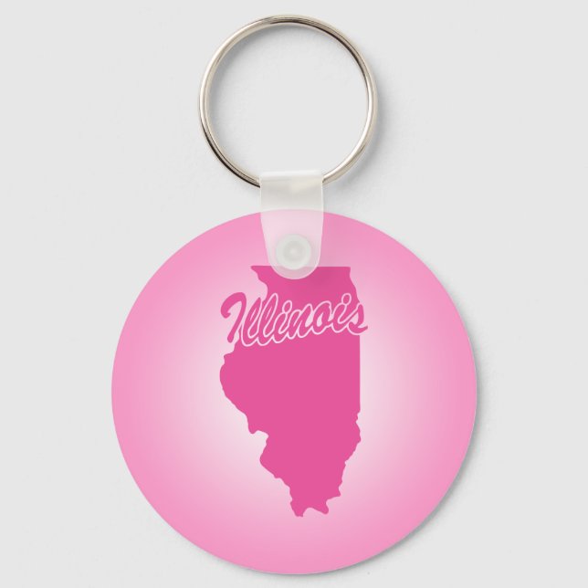 Rosa Staat Illinois Schlüsselanhänger (Vorderseite)