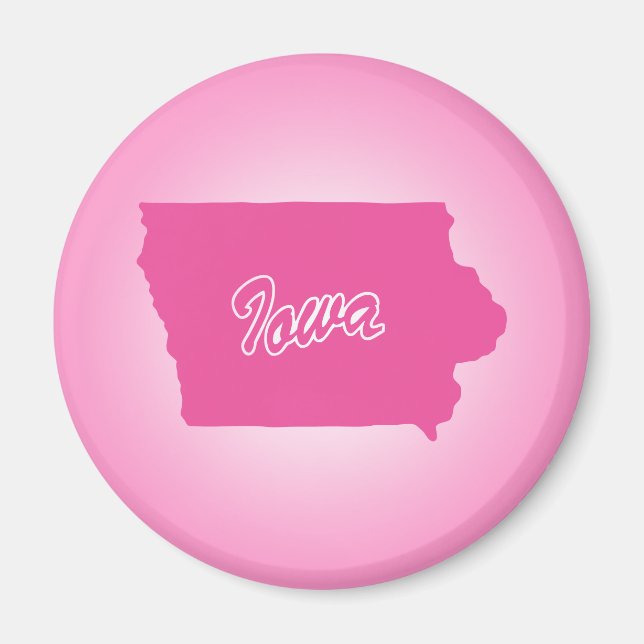 Rosa Staat Iowa Magnet (Vorne)