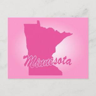 Rosa Staat Minnesota Postkarte