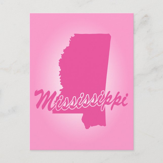 Rosa Staat Mississippi Postkarte (Vorderseite)