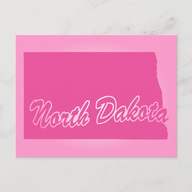 Rosa Staat North Dakota Postkarte (Vorderseite)