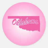 Rosa Staat Oklahoma Klassischer Rundaufkleber