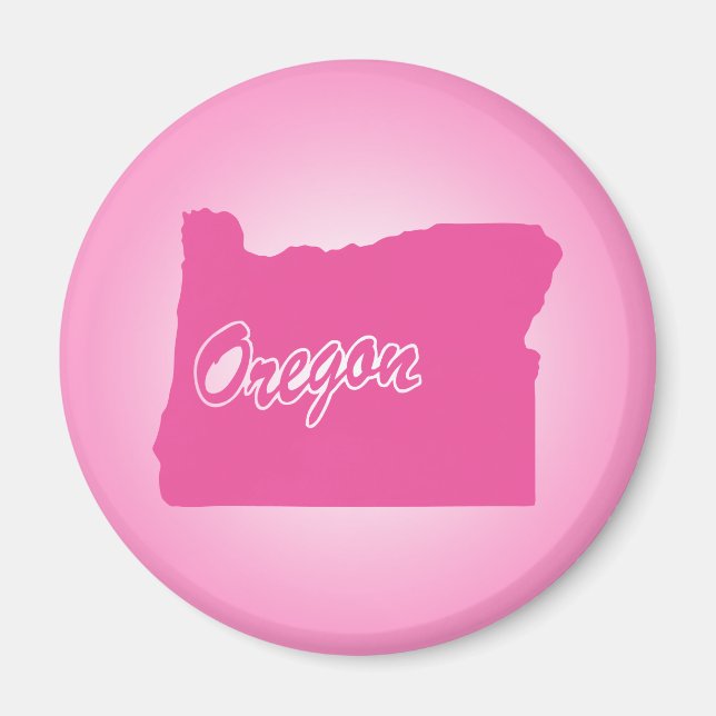 Rosa Staat Oregon Magnet (Vorne)