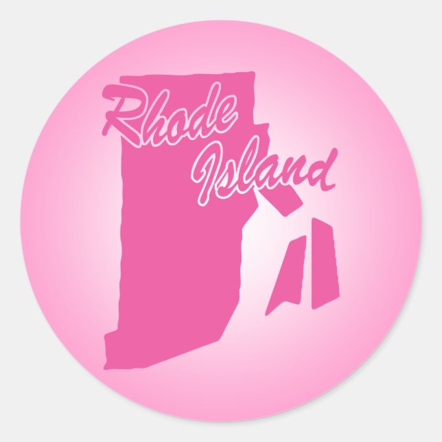 Rosa Staat Rhode Island Klassischer Rundsticker Runder Aufkleber (Vorderseite)