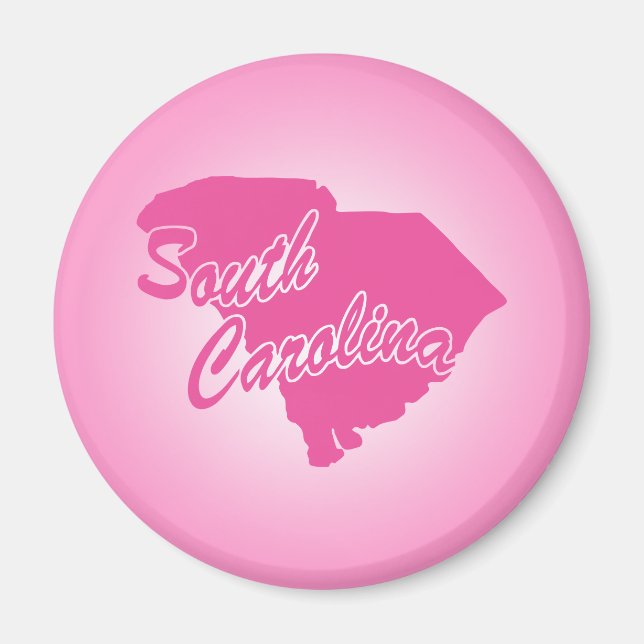 Rosa Staat South Carolina Magnet (Vorne)