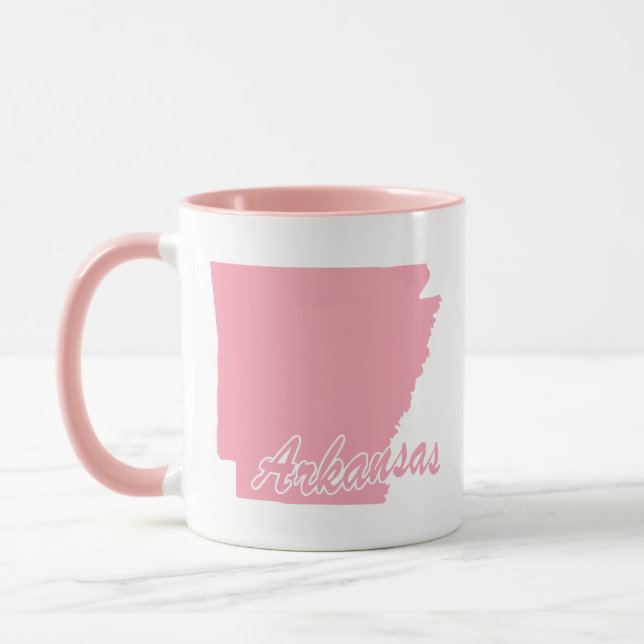 Rosa Staat von Arkansas Form Tasse (Links)