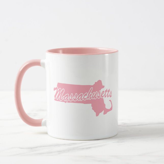 Rosa Staat von Massachusetts Form Tasse (Links)