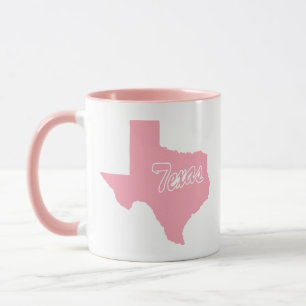 Rosa Staat von Texas Form Tasse