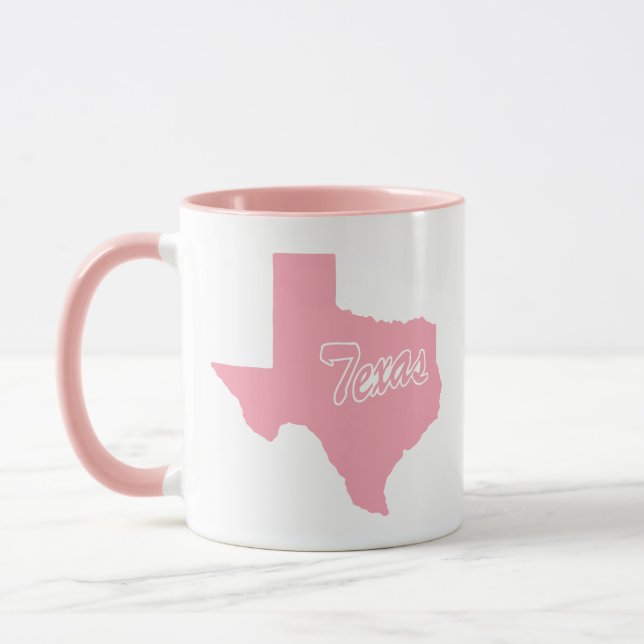 Rosa Staat von Texas Form Tasse (Links)