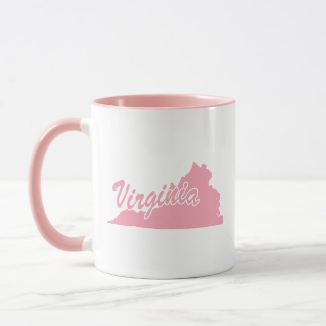 Rosa Staat von Virginia Form Tasse (Links)