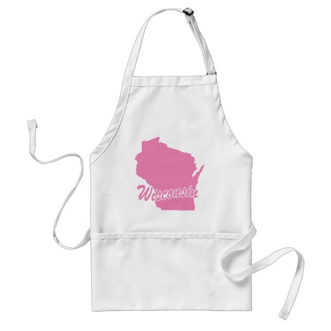 Rosa Staat Wisconsin Erwachsene Schürze (Vorne)