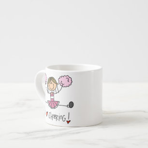 Rosa Stäbchen-Figur Cheerleader T-Shirts und Gesch Espressotasse